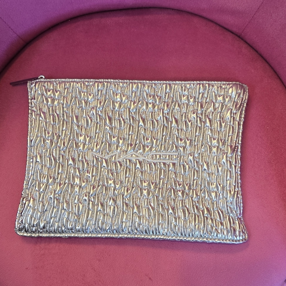 MAC Cosmetics Silver Cosmetic Bag